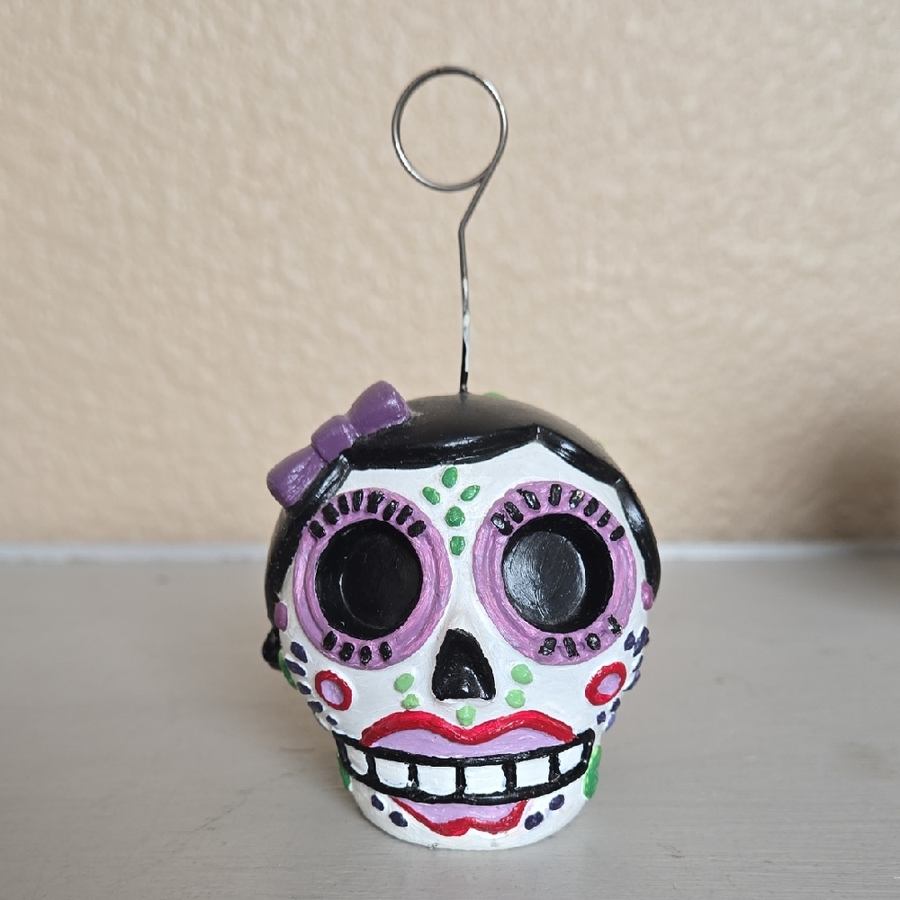 Colorful Sugar Skull Photo Holder